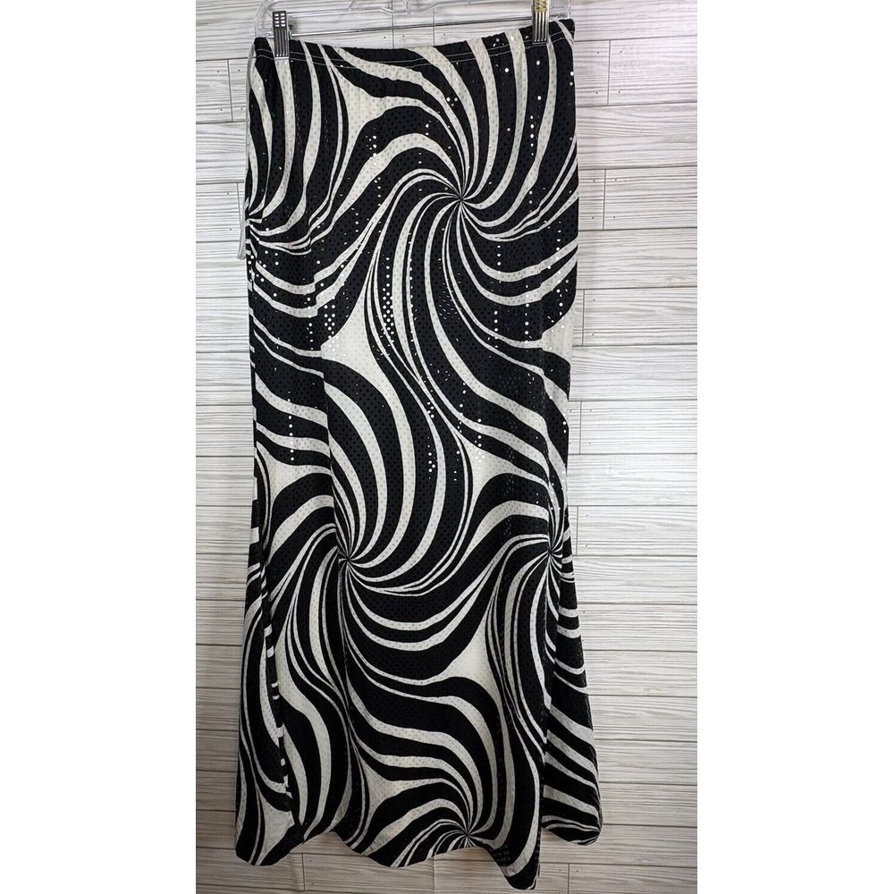 Jessica McClintock Y2K Swirl Psychedelic Maxi Skirt Side‎ Zip Formal Size 10